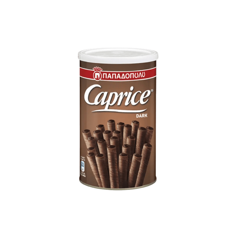 Caprice Schokorollen (250g) dunkle Schokolade Papadopoulos von Papadopoulos bei Araxxon  - Hochwertiges griechisches Produkt.   Caprice Schokorollen (250g) dunkle Schokolade Papadopoulos από Papadopoulos στο Araxxon  - Αυθεντικό ελληνικό προϊόν.